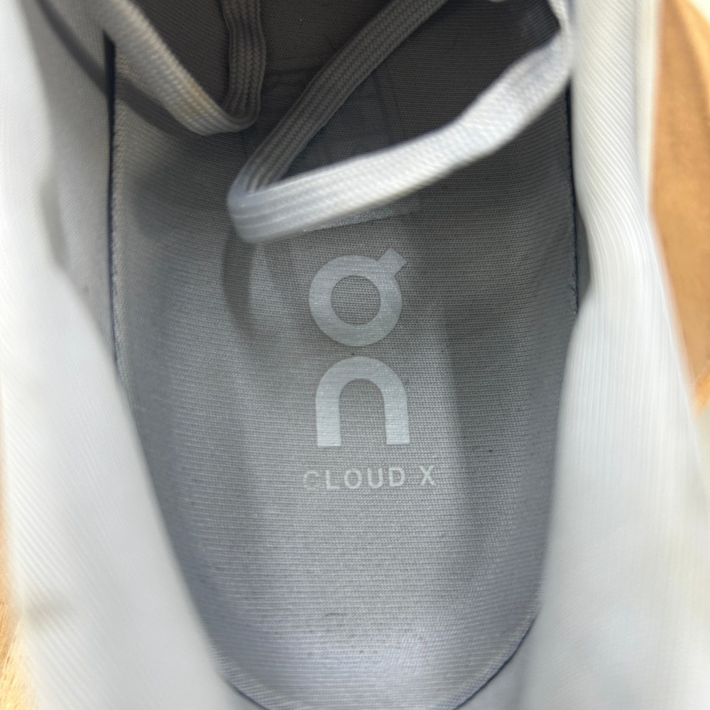 On Cloud X Mens Running Shoes White Orange Grey Size 11 Cushion Low Top Sneaker - Picture 6 of 8